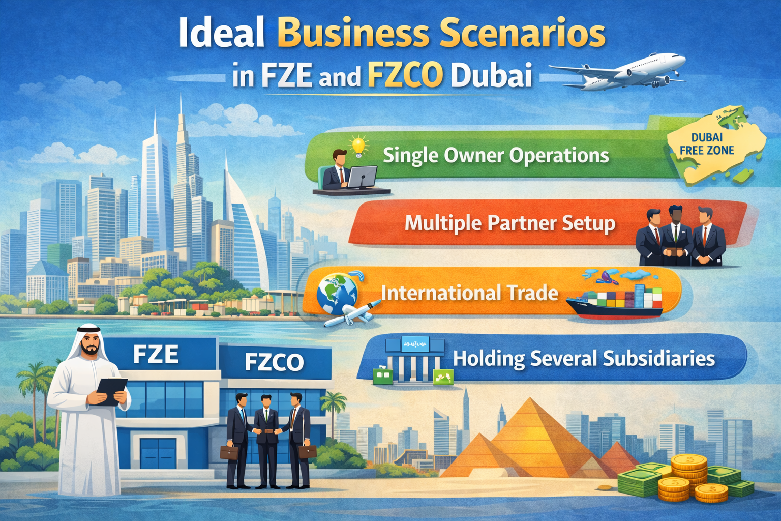 Ideal Business Scenarios in FZE and FZCO dubai