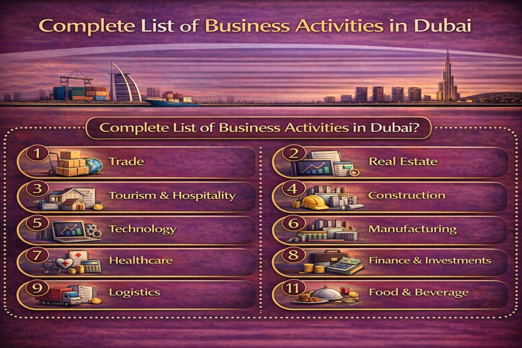 List of Business Activities in Dubai
