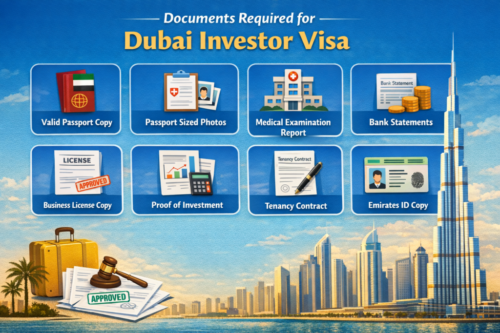 documents required for investor visa in dubai